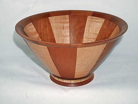 Cherry and Maple Tapered Stave Bowl